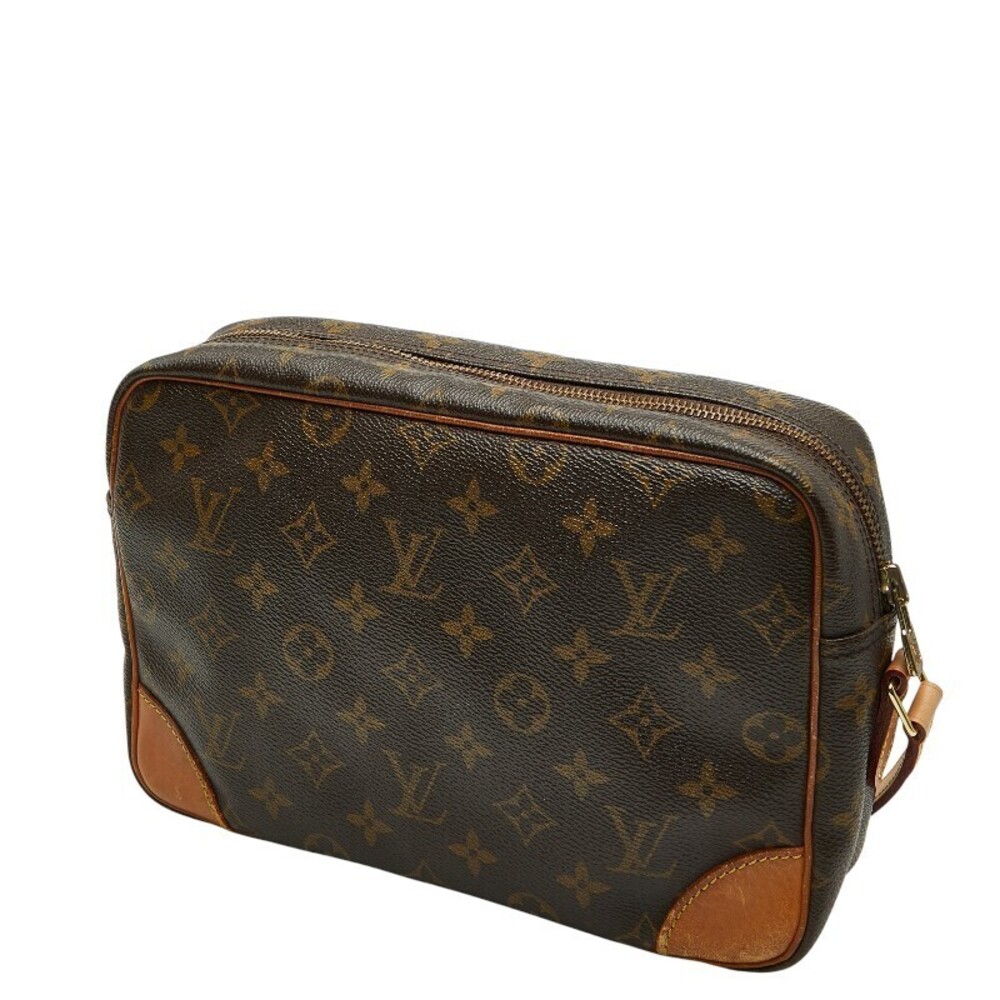 Louis Vuitton Monogram Brown Leather Crossbody Bag Shoulder Trocadero Brown